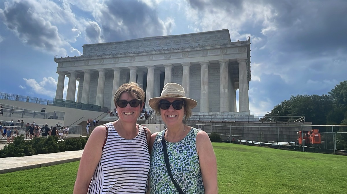 The Reimer family from Sydney, Australia in front of the Lincoln Memorial in July 2025